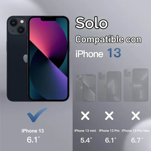 Vista 2 de JETech Funda para iPhone 13, protección de 360°, color negro