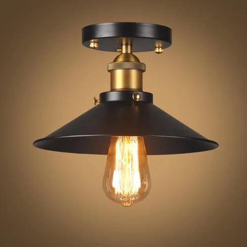 Vista 7 de Veemoon Lámpara de techo industrial semi empotrada Retro Farmhouse Candelabro Lámparas de techo de metal antiguo rústico para vestíbulo pasillo