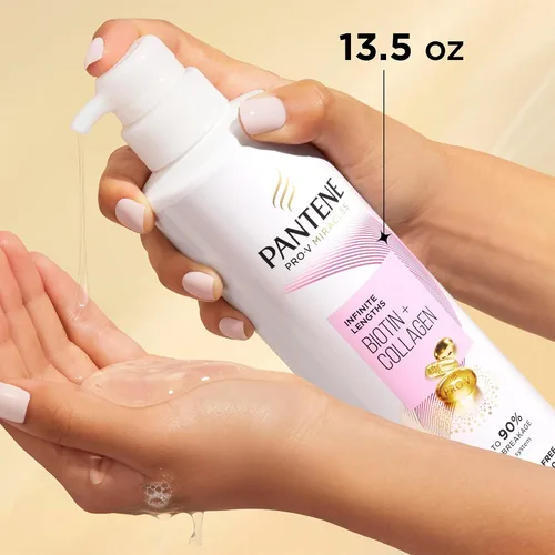 Vista 11 de Pantene Pro-V Miracles Infinite Lengths Biotina + Champú sin sulfato de colágeno 13.5 onzas líquidas