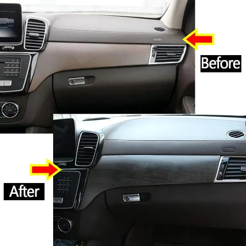 Vista 5 de Plástico ABS de grano de madera de roble para Mercedes Benz GLE GLS ML GL Clase 320 350 400 2012-2019 Control central de automóvil Decoración Panel