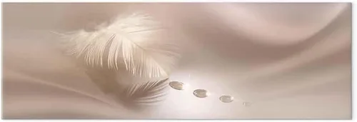 Vista 9 de artgeist Lienzo decorativo para pared, diseño de plumas de 35 x 12 pulgadas, 1 unidad, decoración del hogar, imagen estirada enmarcada para fotos