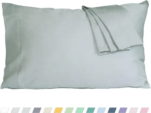 Vista 35 de Pillow Cases 100% Cotton Percale Standard Queen Set of 2 Blue Floral Floral Pillowcases Breathable Hypoallergenic Pre-Shrunk, 20 Inch x 30 Inch