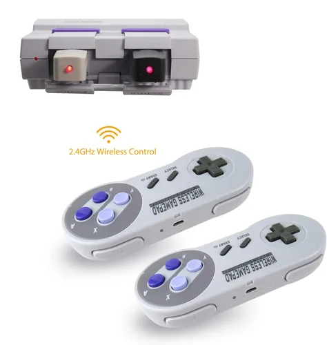Vista 5 de 2 controladores inalámbricos para SNES Classic Edition MiniNES Classic Edition Gamepad con receptor inalámbrico USB compatible con interruptor