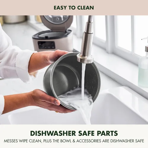 Vista 9 de GreenPan Olla arrocera avanzada, 4 tazas sin cocinar/8 tazas cocidas, olla antiadherente extraíble de cerámica sin PFAS, arroz blanco y marrón