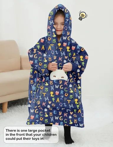 Vista 5 de Manta con Capucha Usable NOUKOW Manta Sherpa de Gran Tamaño Sudadera de Franela con Bolsillo Grande