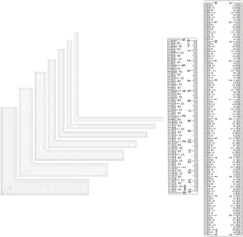 Vista 14 de 7 guías de alineación de manualidades de papel con estuche de almacenamiento, capas de precisión y espaciadores de estera, 1/16 a 1/2 pulgadas 7