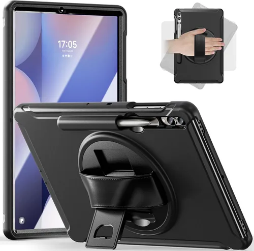 Vista 10 de Junfire Funda protectora para Galaxy Tab S10 Lite/S10 FE/S9 FE 5G/S9 con soporte para lápiz capacitivo, Samsung Tab 10.9"/ 11" a prueba de golpes