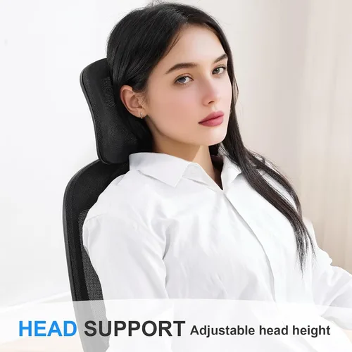 Vista 7 de Office Chair with Ergonomic Lumbar Support and Mesh Back for Home Office, Desk Chair with Wide Seat and Adjustable Arms for Computer Desk, Computer