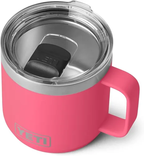 Vista 20 de YETI Rambler - Taza de 14 oz con aislamiento al vacío, de acero inoxidable con tapa MagSlider, color inoxidable Rosa (Bimini Pink)