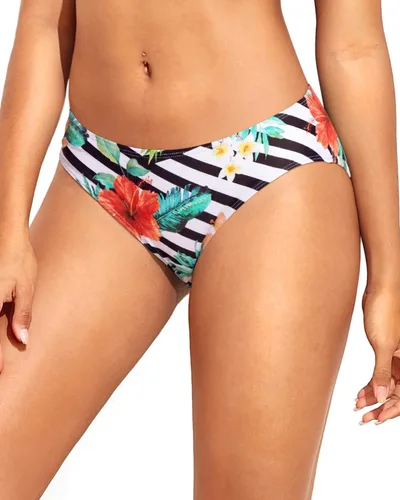 Vista 25 de Tempt Me Parte inferior de bikini con tiras para mujer, cobertura completa, parte inferior de traje de baño, parte inferior de bikini Negro-2