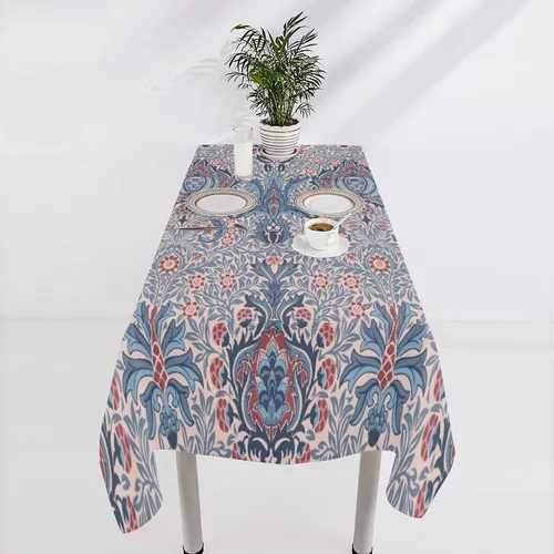 Vista 379 de Mantel Floral Retro de Pájaros, Diseño Original Bohemio William Morris Estampado Cubierta de Mesa para Hogar Picnic Fiesta Comedor Cocina William