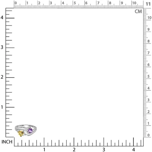 Vista 2 de Silvershake Anillo de plata de ley 925 con 3 líneas de piedras preciosas genuinas para mujer
