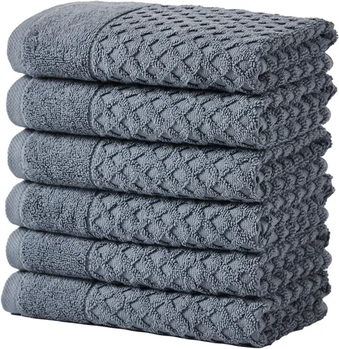 Vista 51 de Great Bay Home - Toallas de mano 100% algodón blanco, 6 toallas de baño suaves para manos, altamente absorbentes y de secado rápido, colección 01