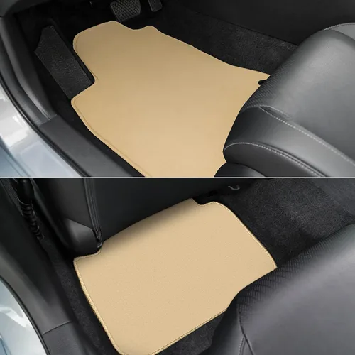 Vista 8 de IKON MOTORSPORTS, Alfombrillas compatibles con Honda Civic 2022-2026 y Acura Integra 2023-2026, juego de 4 alfombras de repuesto de nailon beige
