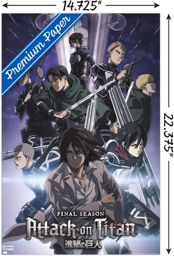 Vista 3 de Trends International Attack on Titan: Season 4 - Póster de pared Key Visual 2, 14.72 x 22.37 pulgadas, versión premium sin marco