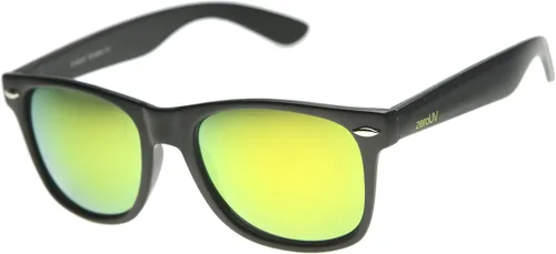 Vista 8 de zeroUV Gafas de sol de estilo con borde de cuernos grandes de la lente del color del flash reflexivo mate plano