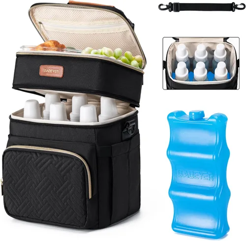 Vista 11 de Bolsa enfriadora de leche materna con bolsa de hielo para 6 biberones de hasta 9 onzas