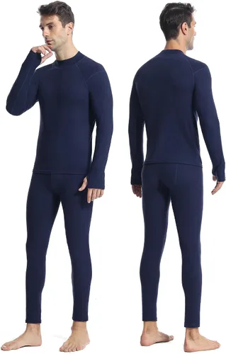 Vista 2 de Runhit Mens Thermal Underwear SetFleece Lined Long Johns for Men Thermal Shirts and Pants Base Layer Cold Weather Thermals