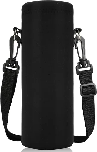 Vista 12 de ToLuLu Funda para botella de agua, funda de neopreno aislada para botella de agua, 25.4 fl oz, 33.8 fl oz, con correa de hombro ajustable