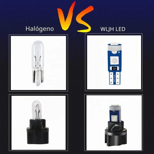 Vista 2 de WLJH Bombilla LED T5 azul 2721 37 74 con enchufe giratorio PC74 para luces