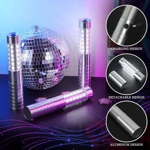 Vista 4 de 2 piezas LED estroboscópica luz de batón recargable servicio de botellas bengalas palo botella de champán reutilizable LED de mano para club