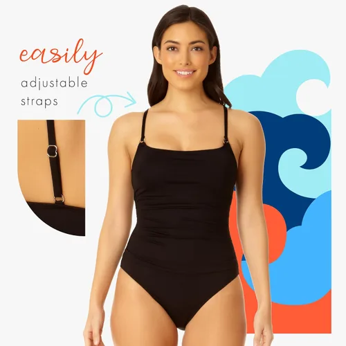 Vista 3 de Anne Cole Maillot Solid traje de baño de una pieza para mujer