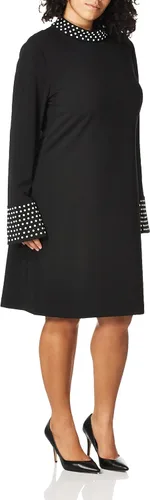 Vista 2 de KARL LAGERFELD Women's Mock Neck Bell Sleeve Sheath Dress
