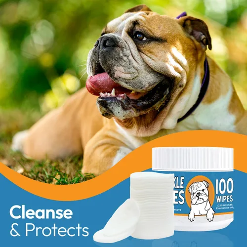 Vista 8 de Bulldog - Toallitas antiarrugas para perros, desodorizantes y calmantes con extracto de madreselva, no irritantes, limpian arrugas, pliegues, patas