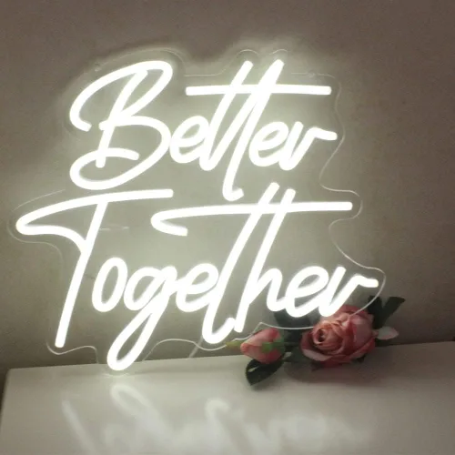 Vista 14 de Letreros de neón con texto en inglés «Hello Beautiful» con texto «Hello Beautiful», luz LED rosa para dormitorio, boda, cumpleaños, telón de fondo