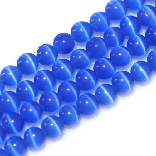 Vista 55 de GEM-Inside - Cuentas sueltas de ojo de gato de 0.236 pulgadas (0.236 in), redondas, de cristal azul ácido, cuentas de energía para fabricación