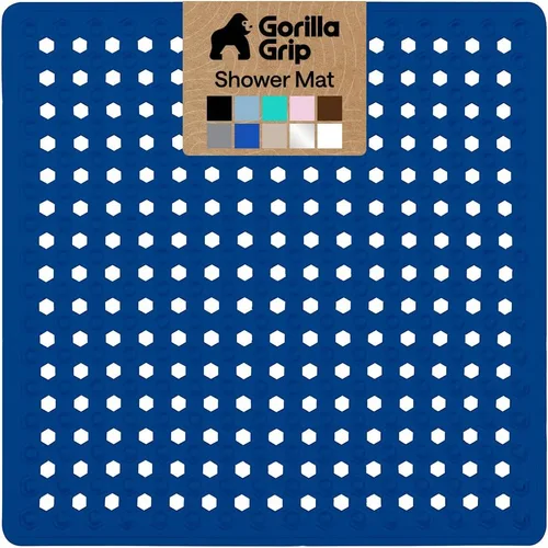 Vista 32 de GORILLA GRIP - Alfombrilla patentada cuadrada para cabina de ducha, alfombrillas pequeñas para el piso de la bañera para duchas de pie, ventosas