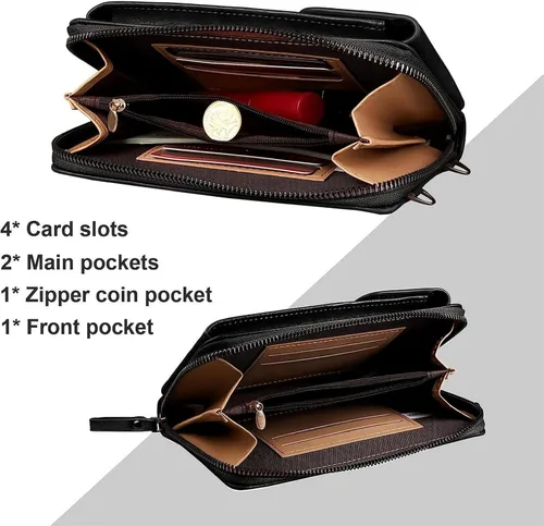 Vista 4 de Mini bolso cruzado para teléfono celular para mujer, bolso ligero con soporte para hombro