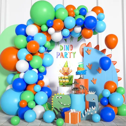 Vista 12 de Decoración del día del padre, arco de globos azul marino para el día del padre, kit de guirnalda de globos azules y dorados con corbata para barba