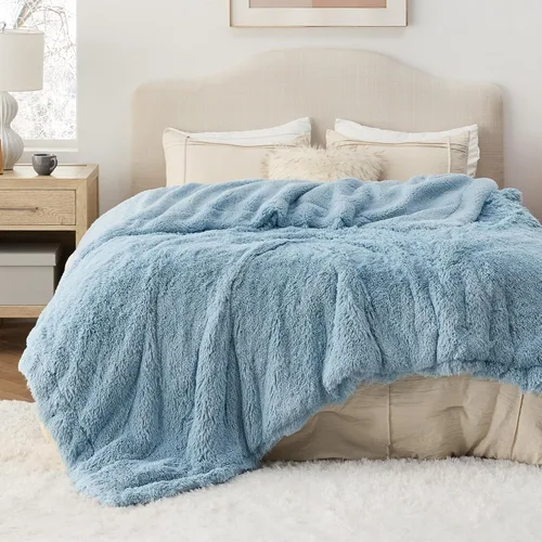 Vista 29 de Bedsure GentleSoft Manta de Tiro de Piel Sintética Esponjosa y Suave para Sofá, Forro Polar Sherpa Suave Regalos Acogedores para Mujeres, Manta