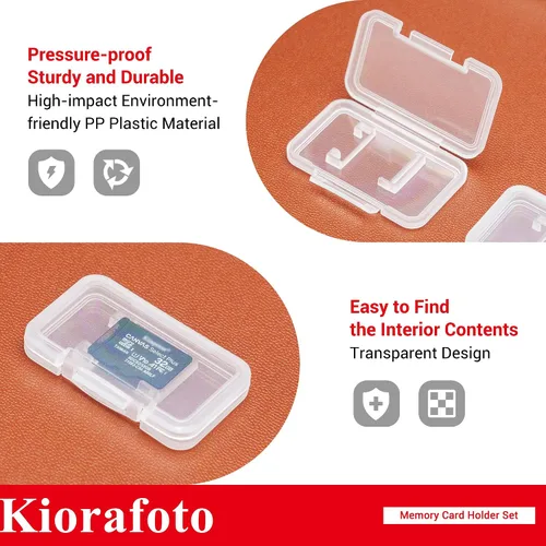 Vista 4 de Kiorafoto 18 PCS Estuche Porta Tarjetas de Memoria de Plástico Transparente Multicolor para 18 Tarjetas Micro SD SDXC SDHC TF, Estuche