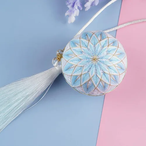 Vista 11 de Elecrelive DIY Bordado Temari Bola Azul Flor Bordado Hilo Bolas Estilo A01