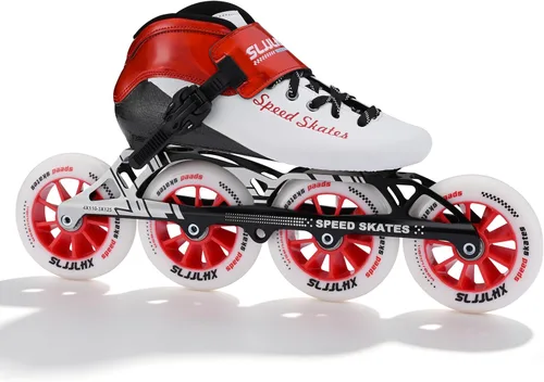 Vista 10 de Patines de velocidad en línea para adultos para hombres y mujeres, patines profesionales de fitness y carreras para adultos, patinaje de alto Negro