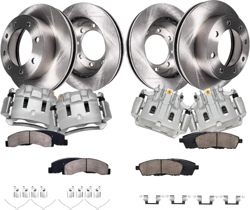 Vista 13 de Detroit Axle - Rotores de freno para Jeep Compass 2015-2022 Renegade 2016-2022 Fiat 500X 2016-2022, 2018, 2019, 2020, 2021. Reemplazo de rotores