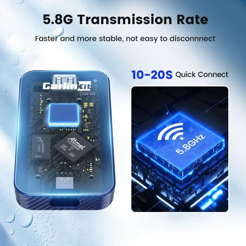 Vista 6 de CarlinKit Adaptador 4.0 CP2A para coche CarPlay con cable, 2 en 1 Convertir CarPlay con cable a inalámbrico, Android Auto inalámbrico para Android