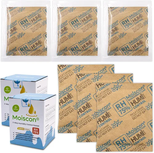 Vista 28 de Wisesorb Paquetes de control de humedad bidireccionales 49% para guitarras e instrumentos de madera - Absorbentes de humedad de 70g
