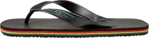 Vista 7 de Scott Hawaii Jawaiian Rasta - Pantuflas de goma de doble enchufe para hombre, calzado de playa, sandalia antideslizante para barco, plantilla más