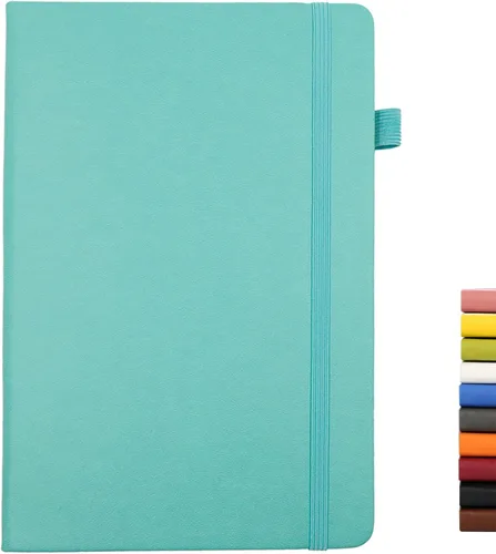 Vista 10 de Cuadernos forrados para diario, con lazo para bolígrafo. Cuadernos de tapa dura para trabajo, papel grueso de 100 Gsm con bolsillo