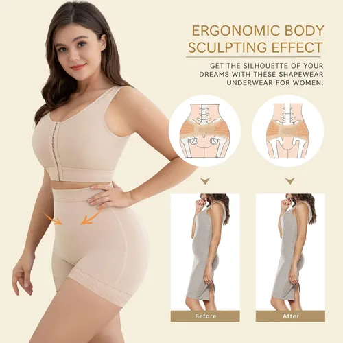 Vista 7 de KELLYLEE Pantalones cortos de ropa interior con control de abdomen para mujer, de cintura alta, moldeadores de glúteos, pantalones cortos