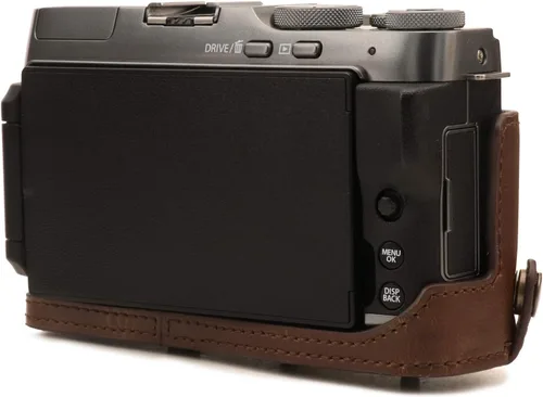 Vista 6 de MegaGear MG1768 Ever Ready - Funda de piel para cámara compatible con Fujifilm X-A7, color marrón oscuro