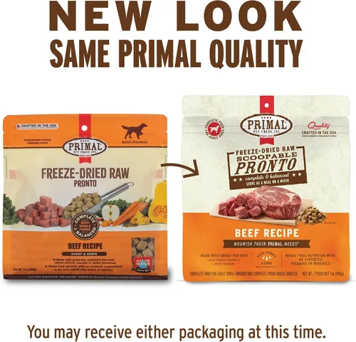 Vista 2 de Primal - Comida para Perros Deshidratada, Mini Nuggets Pronto, de Carne; Sirva con Cuchara, Comida Completa y Equilibrada; También Use como Aditivo