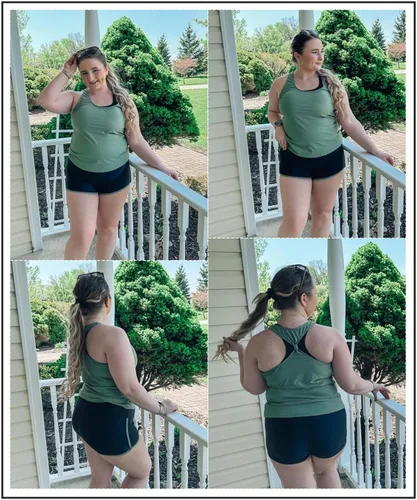 Vista 8 de Aleumdr Traje de baño deportivo de 3 piezas para mujer con pantalones cortos, camiseta sin mangas con brasier deportivo y pantalones cortos