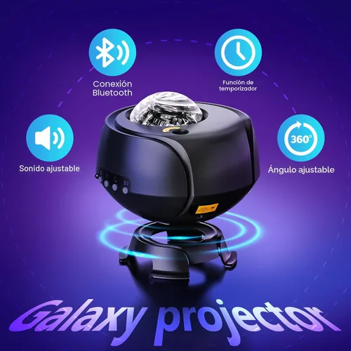 Vista 6 de Proyector de Galaxia de Mayor Cobertura, con Formas de Galaxia Cambiantes, Proyector de Estrellas, Luz Nocturna con Altavoz Bluetooth, Ruido Blanco