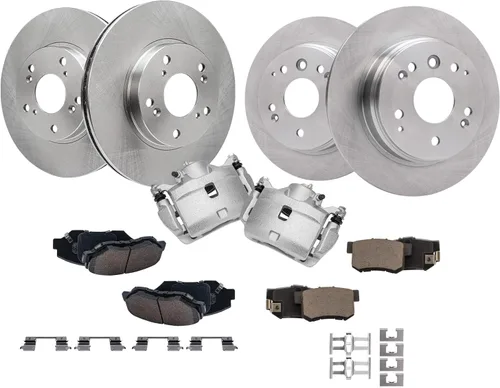 Vista 23 de Detroit Axle - Kit de freno para Nissan Rogue 2014, 2015, 2016, 2017, 2018, 2019, rotores de freno de disco de cerámica, con repuesto de hardware