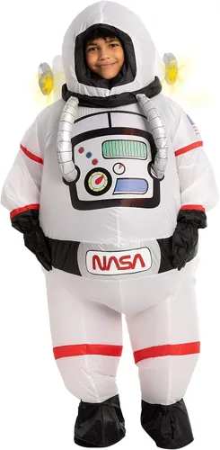 Vista 2 de Spooktacular Creations disfraz inflable de astronauta de la NASA con luz LED para niños de 7 a 10 años