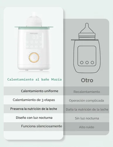 Vista 5 de Momcozy Nutri - Calentador de botellas y kit de cepillo para botellas Momcozy verde